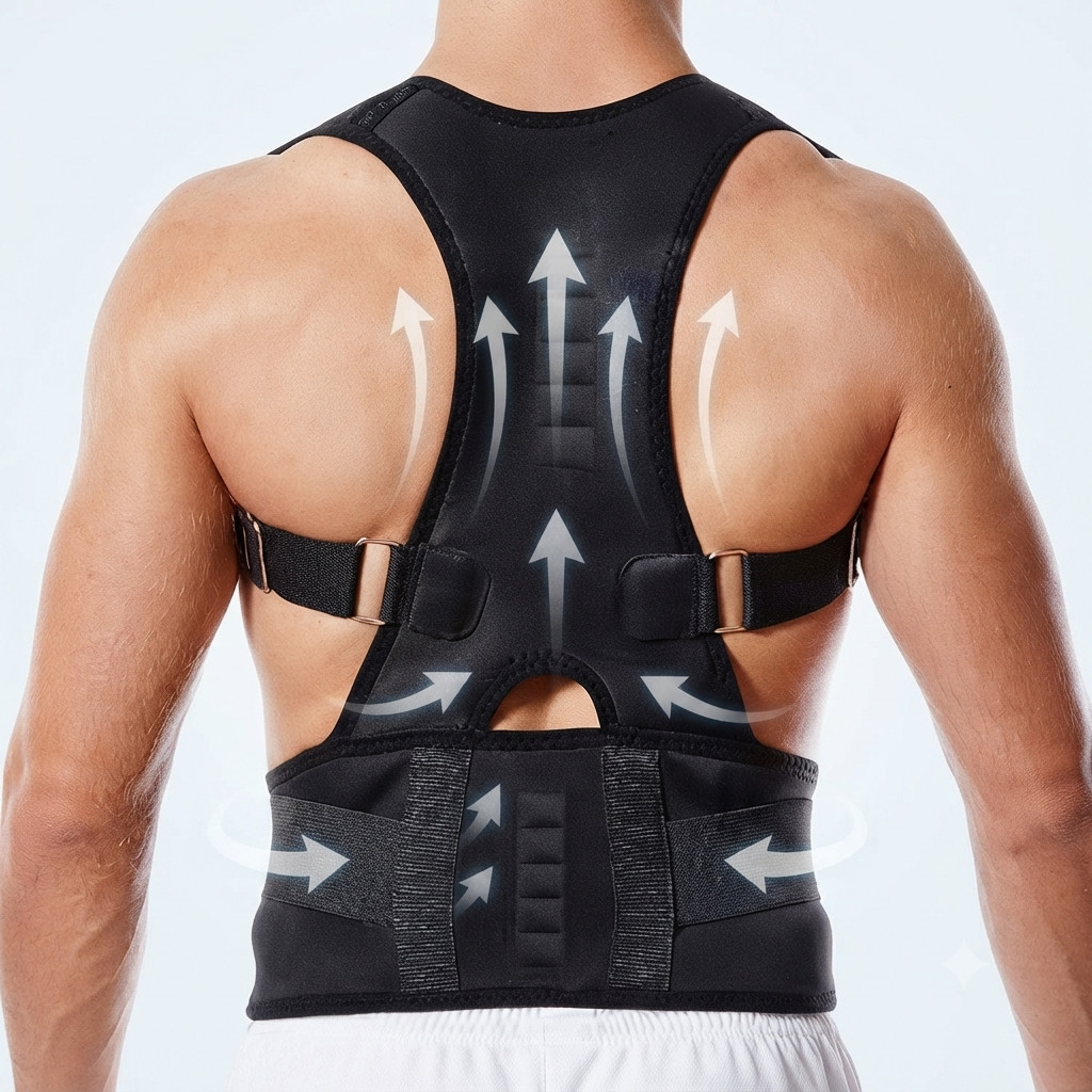 Adjustable Magnetic Posture Corrector Back Support Brace Belt