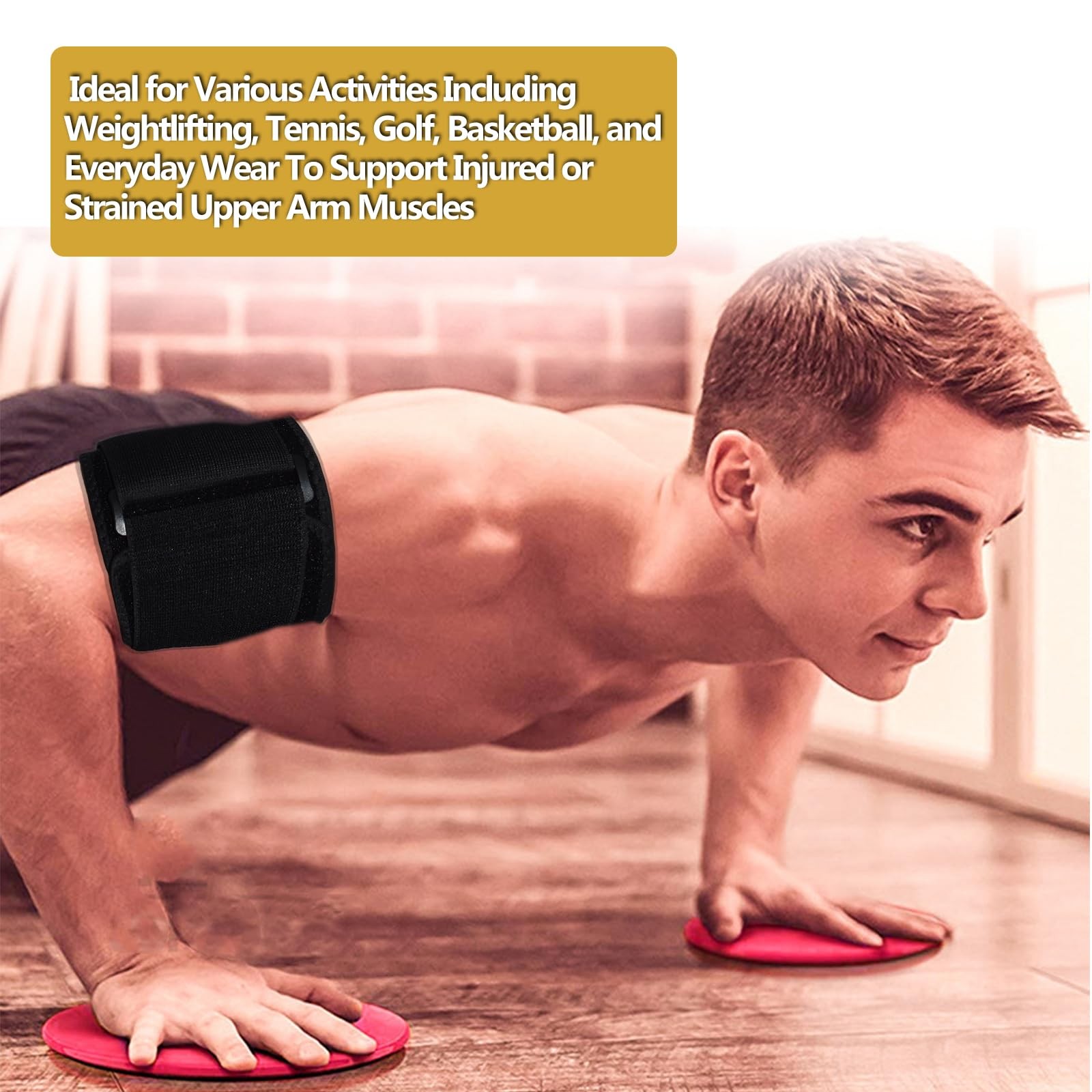 YAVOUN Bicep Tendonitis Brace Circumference 11″-16.5″, Black