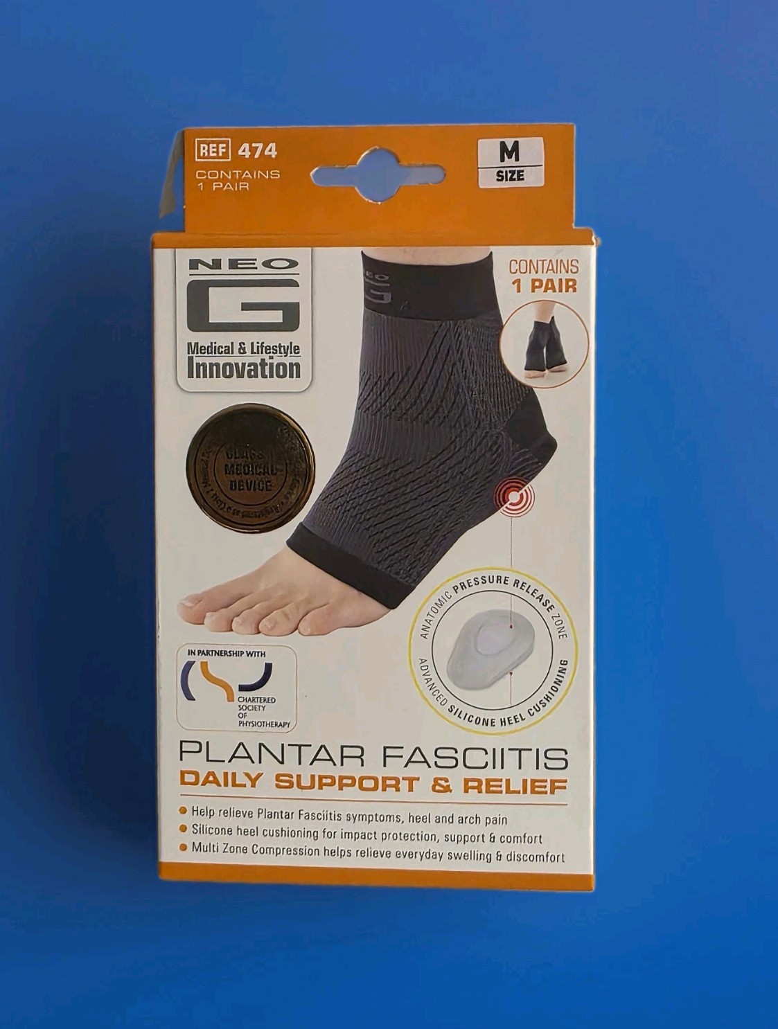 Neo-G Plantar Fasciitis Compression Socks Support for Plantar Fasciitis Heel Med