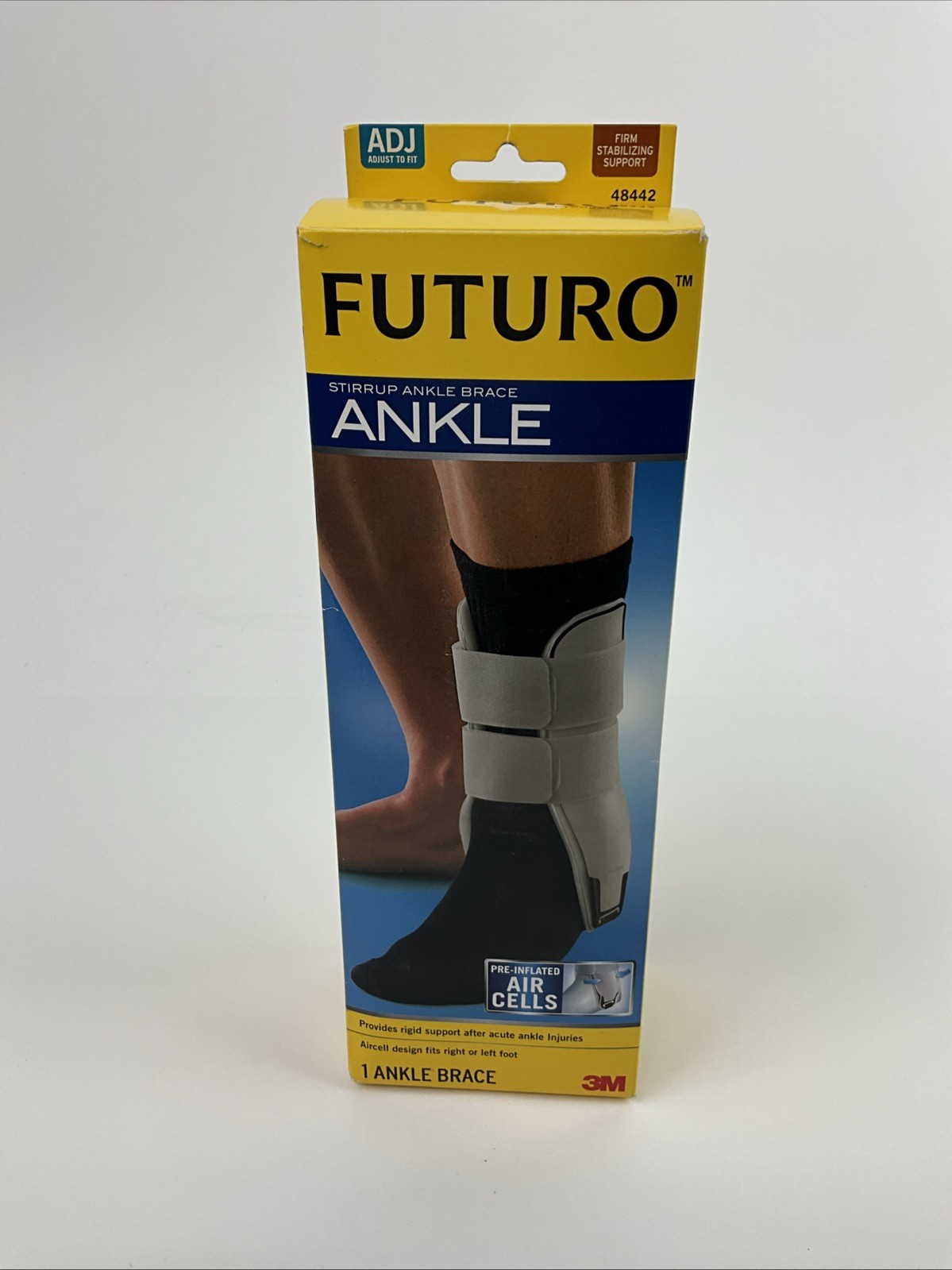 Futuro Stirrup Ankle Brace with Pre-Inflated Air Cells Adjustable Firm 48442