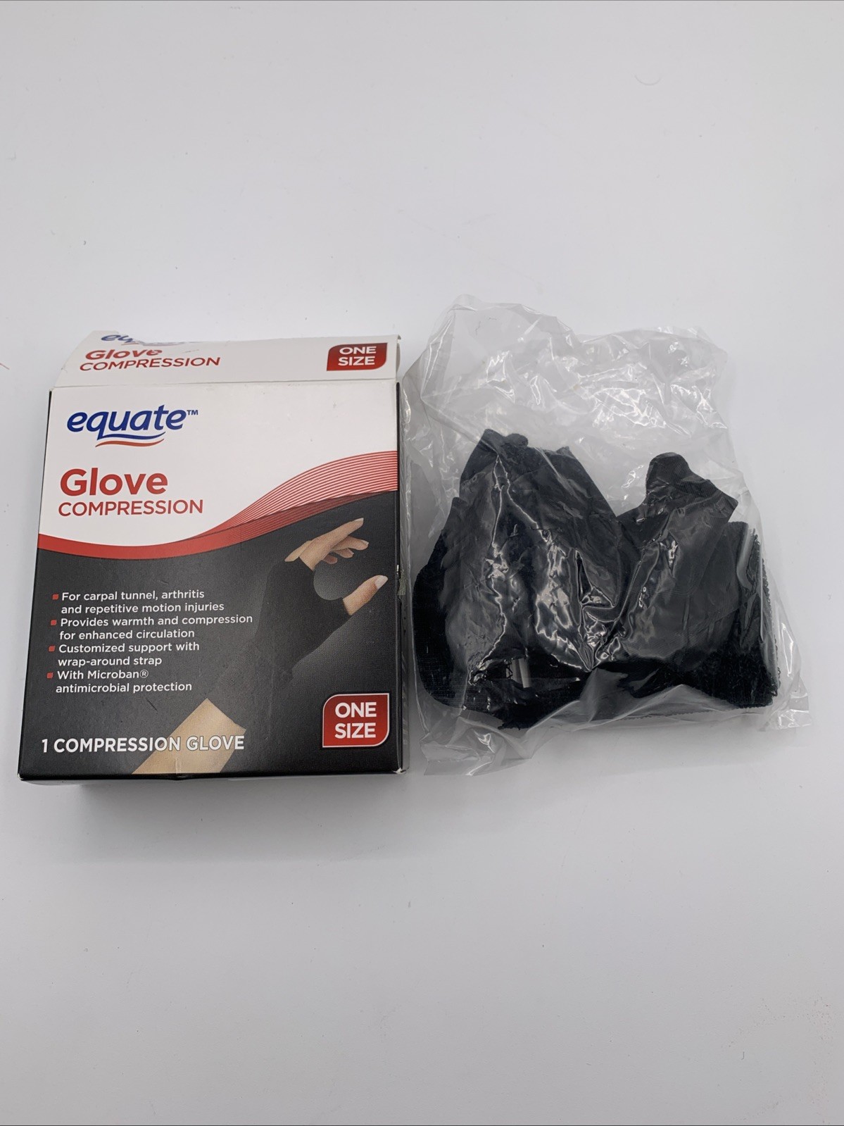 Equate Glove Compression, One Size Black, 1 Glove