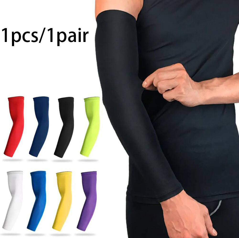 Basketball Sports Compression Arm Sleeves Elbow Brace Support UV Sun Protection