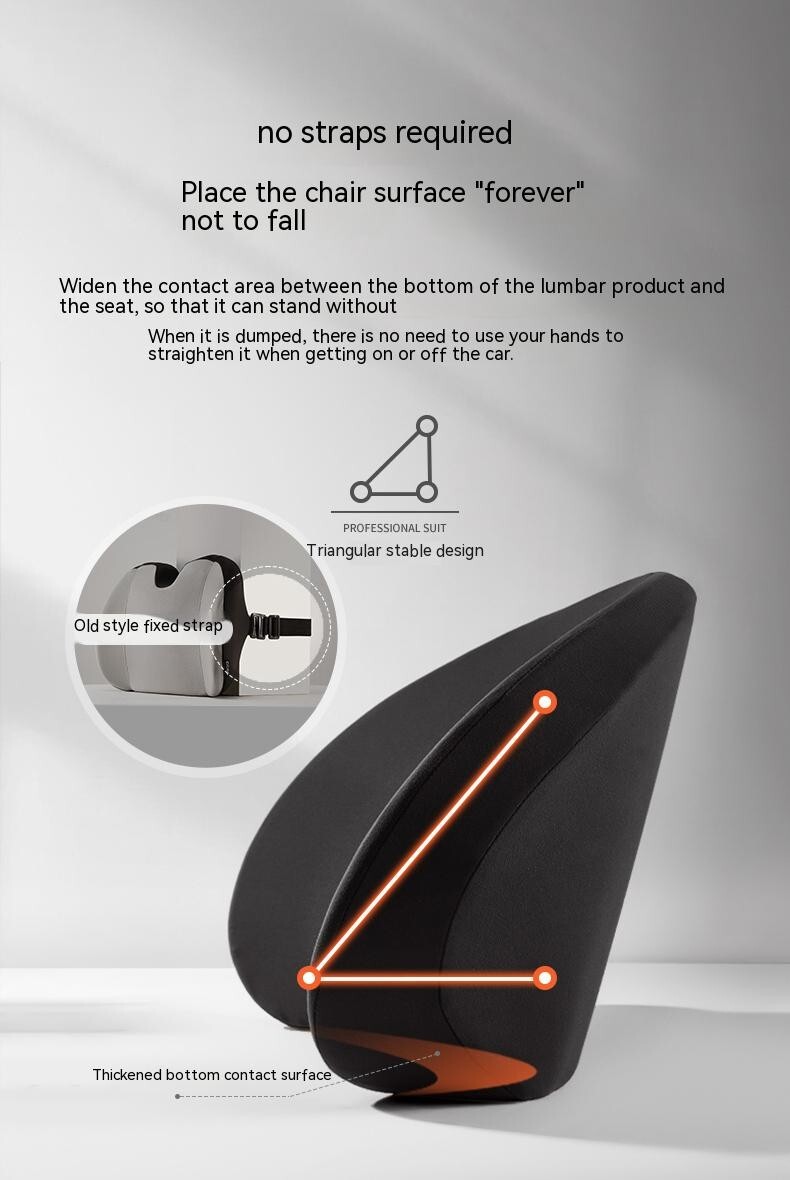 CICIDO Car Seat Lumbar Pillow Back Support Cushion Memory Foam Adjustable Home