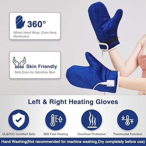 Heated Gloves for Arthritis Relief – Electric Mittens with Fast Heat Therapy, Au
