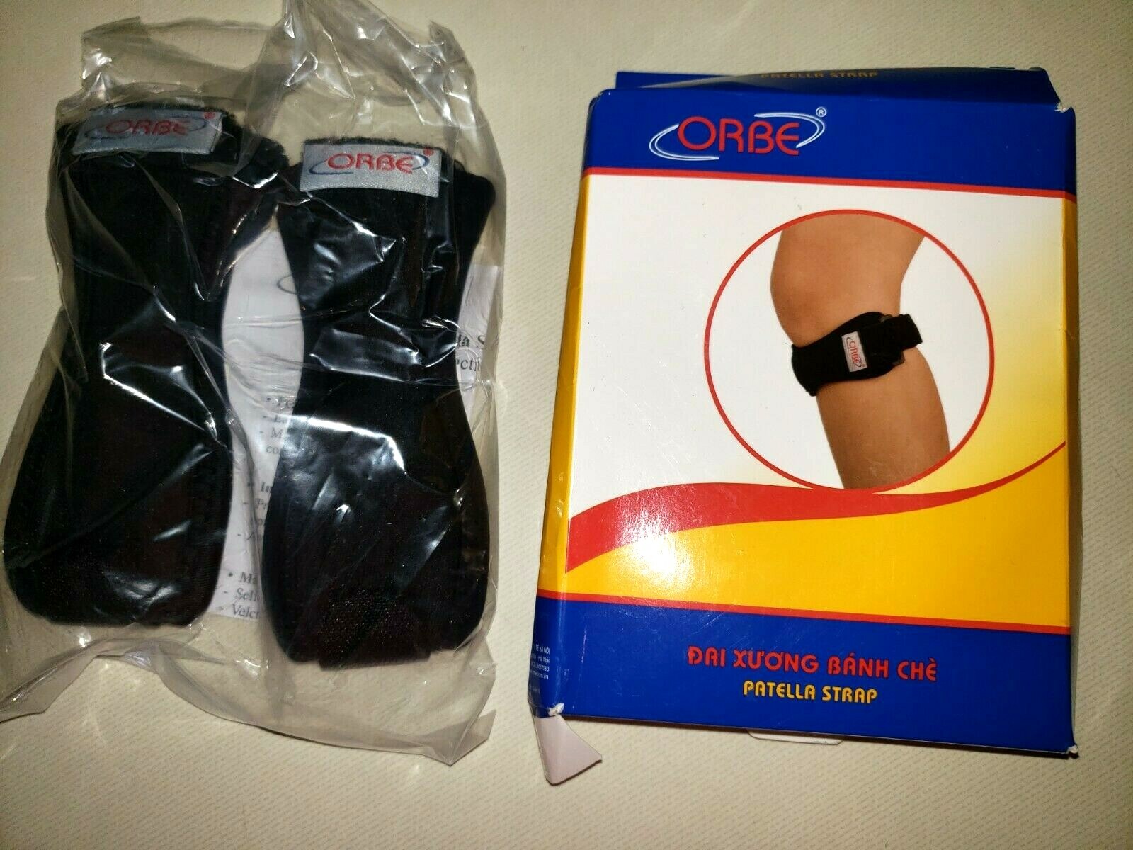 ORBE PATELLA STRAP 1 PAIR 2 PC SET BLACK MEN WOMEN LEFT OR RIGHT LEG SAVE HERE!