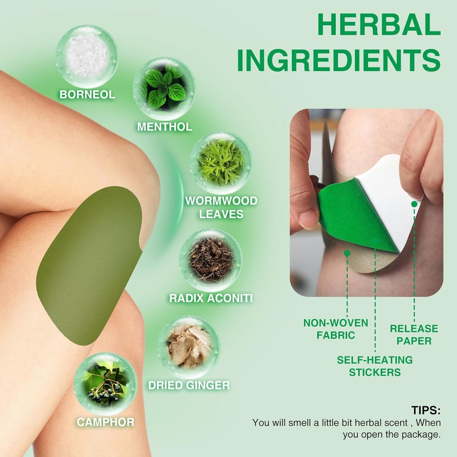 Herbal Pain Relief Patches – 20 Knee Pain Patches (Specially Designed for Knee