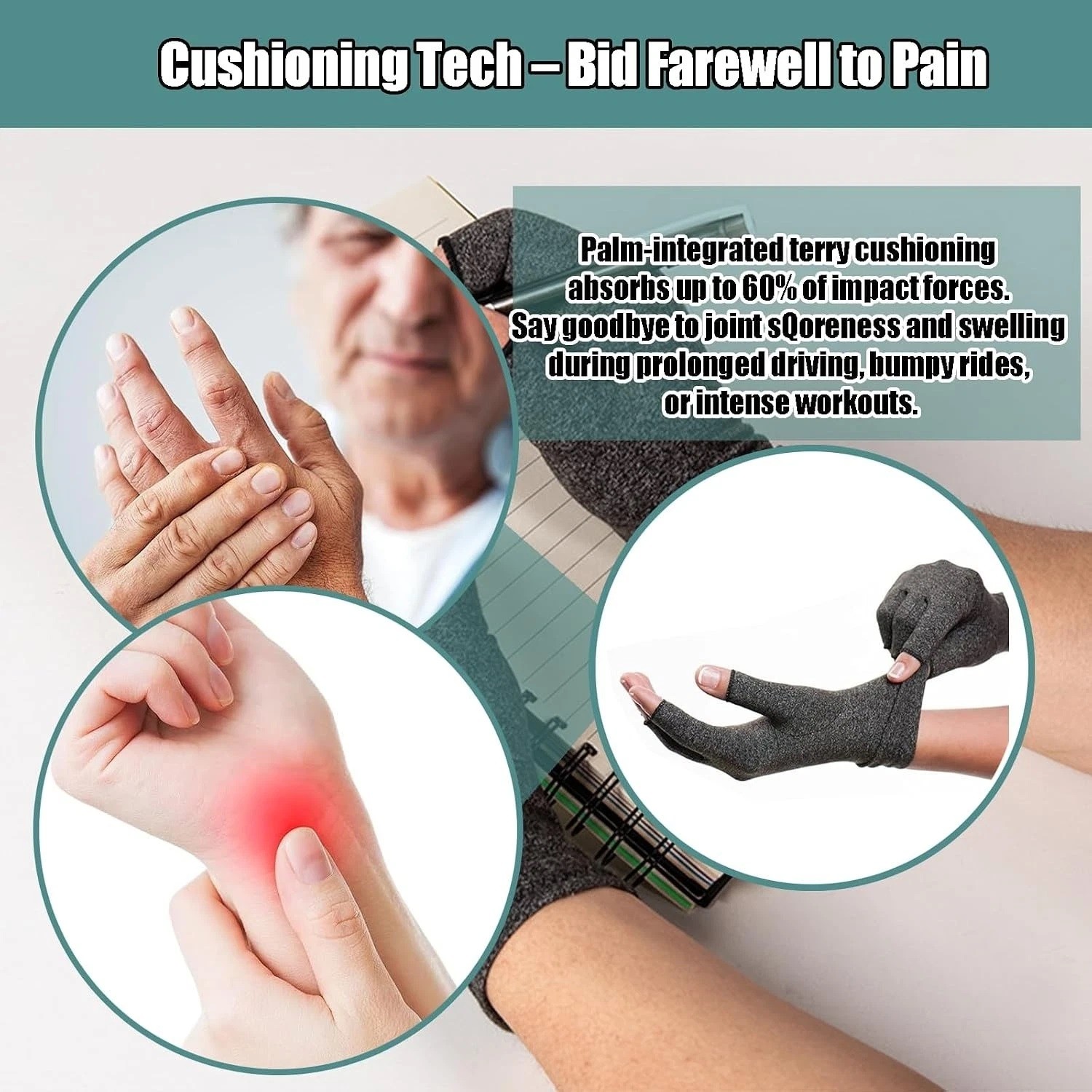 Fingerless Breathable Arthritis Compression Gloves for Carpal Tunnel Pain, RSI