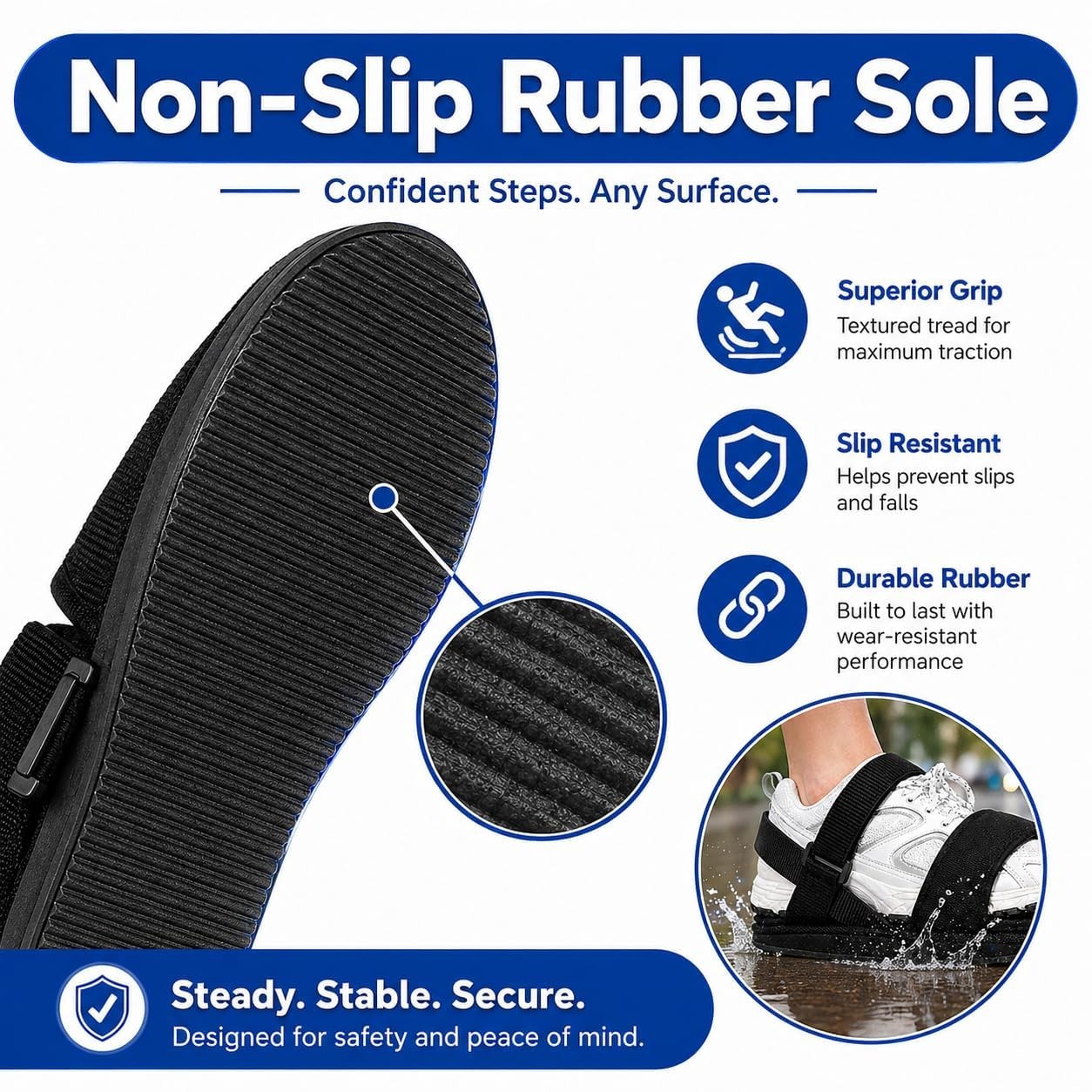 Vakly Shoe Leveler for Walking Boot – Adjustable Height Lift (3 Levels)
