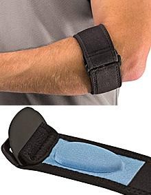Mueller Tennis Elbow Adjustable Support Strap with Gel Pad, Black, OSFM