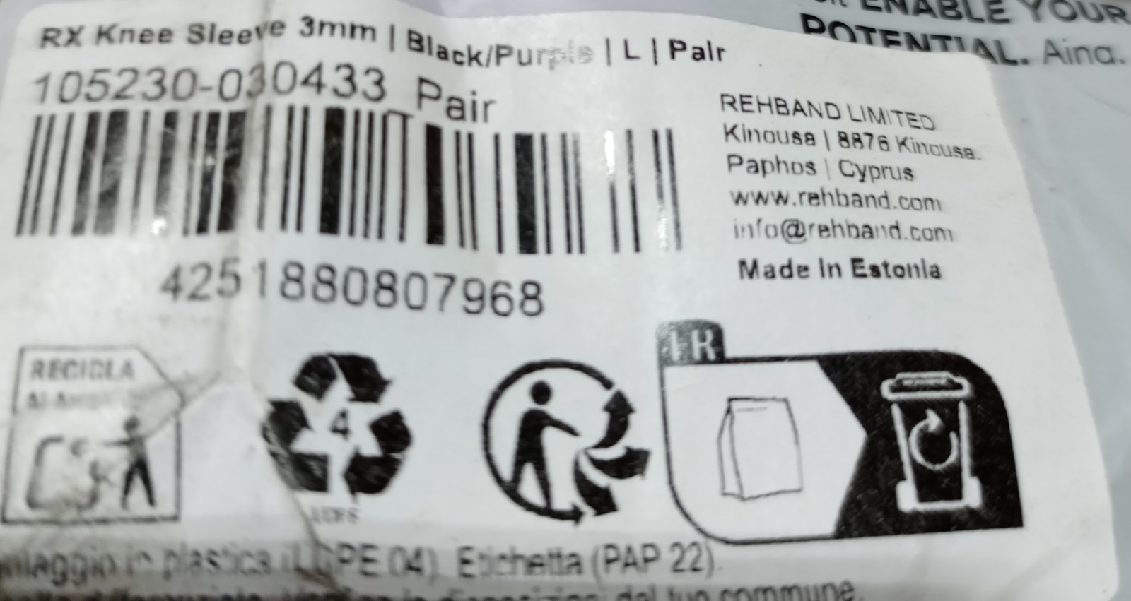 Lot Of 3 Pairs Rehband Knee Sleeve Medium, Large, Small