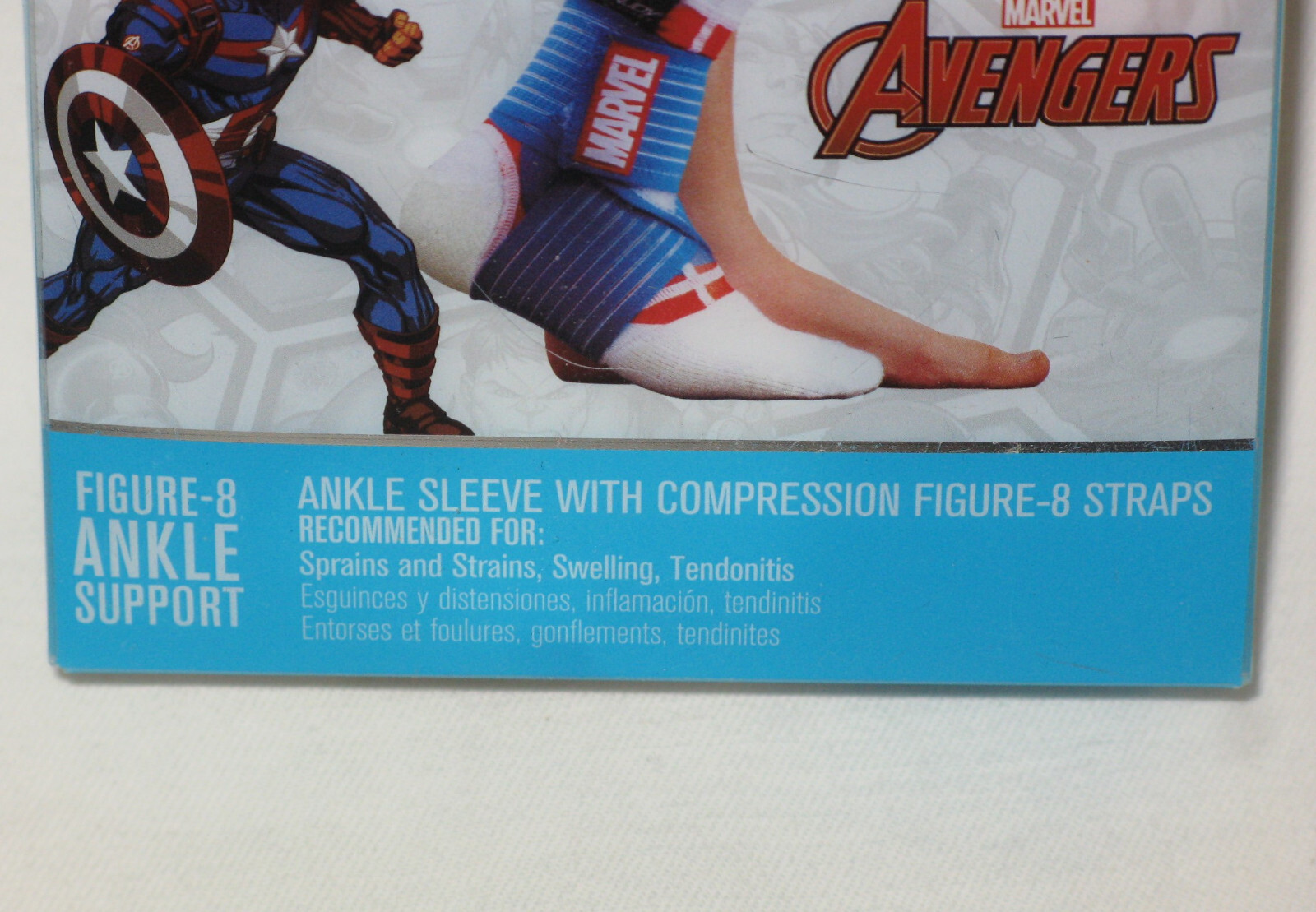 DonJoy Advantage Ankle-Sleeve w Compression Figure-8 Strap Pediatric Sz Marvel