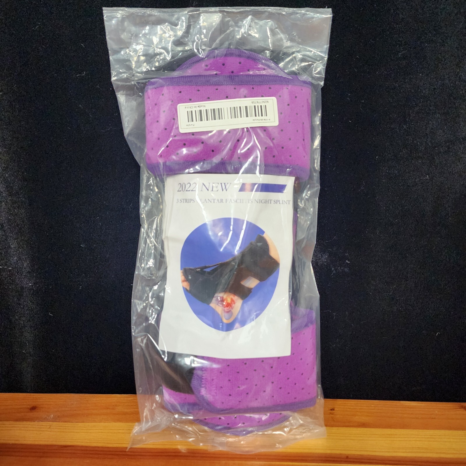 3 Strips Plantar Fasciitis Night Splint Adjustable Sealed Unisex Purple 2022 NEW