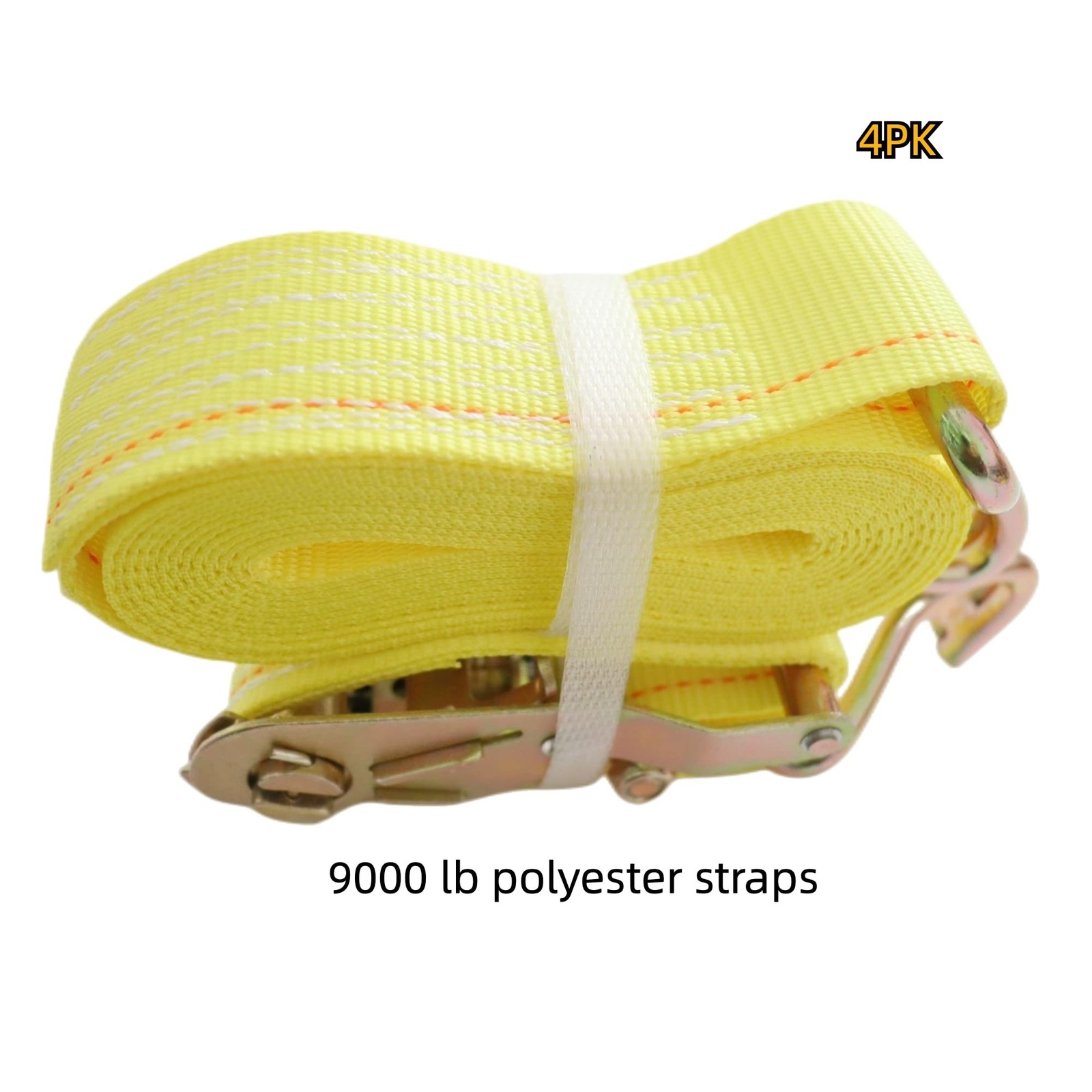 Ratchet Straps Tie Down Straps Heavy Duty (4PK) 2″ x 15′ x 4400 lbs J Hook Ca…