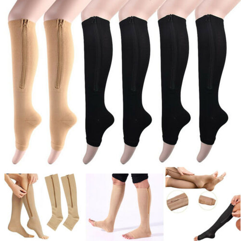 Copper Compression Socks Fit 20-30 mmhg Men Women Sports Gym Varicose Veins Pain