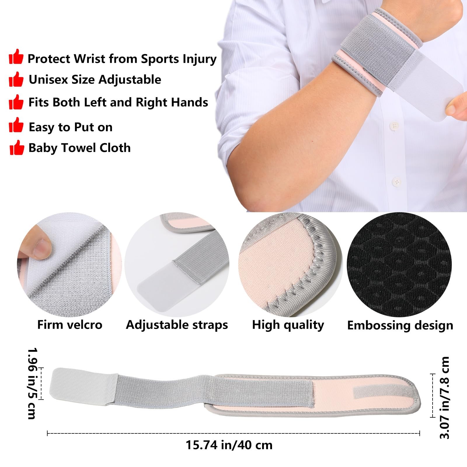 Wrist Brace 2 Pack Wrist Wraps for Carpal Tunnel & Pain Relief Adjustable Sup…
