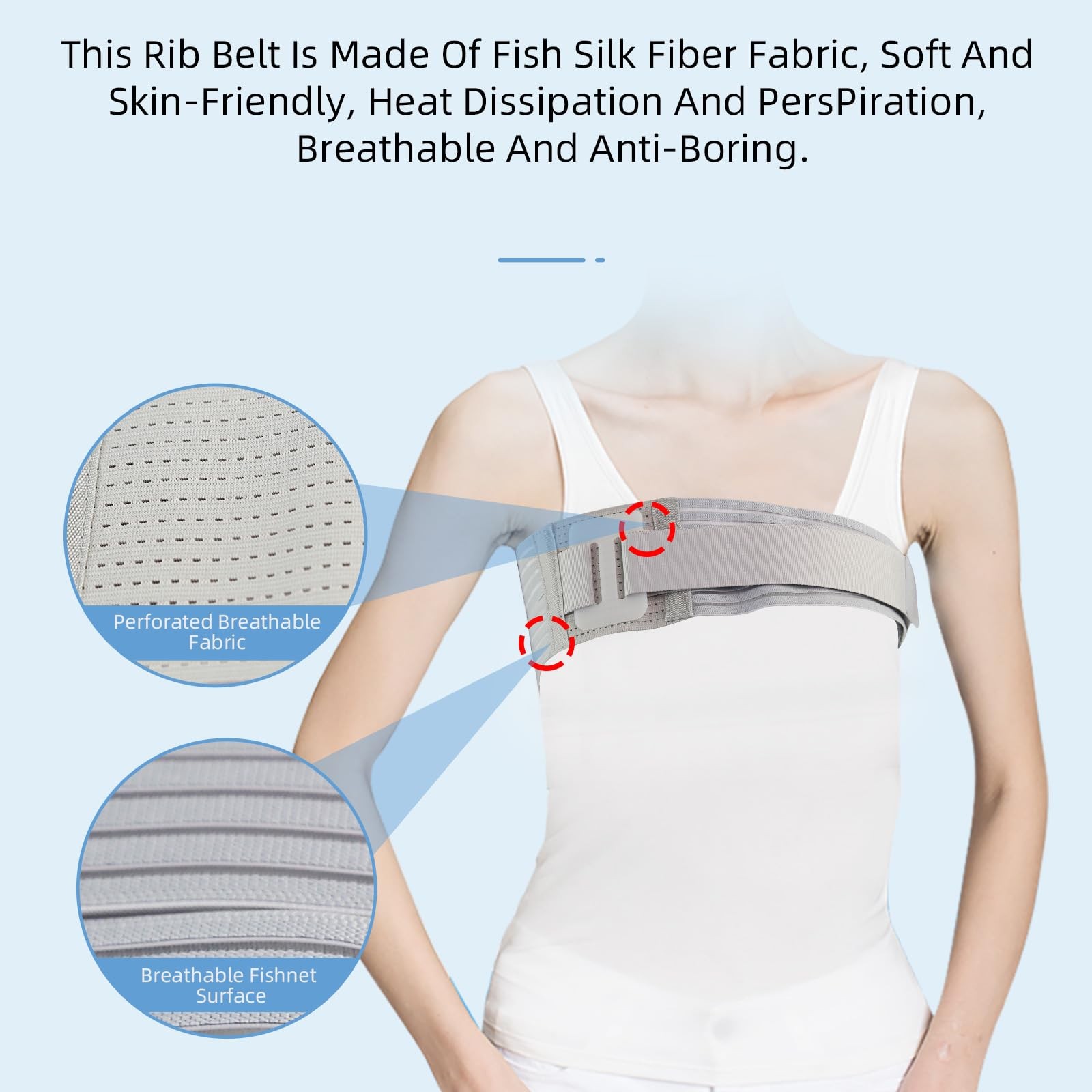 Rib Brace for Women,Breathable Men Rib Compression Wrap for Cracked Ribs and …