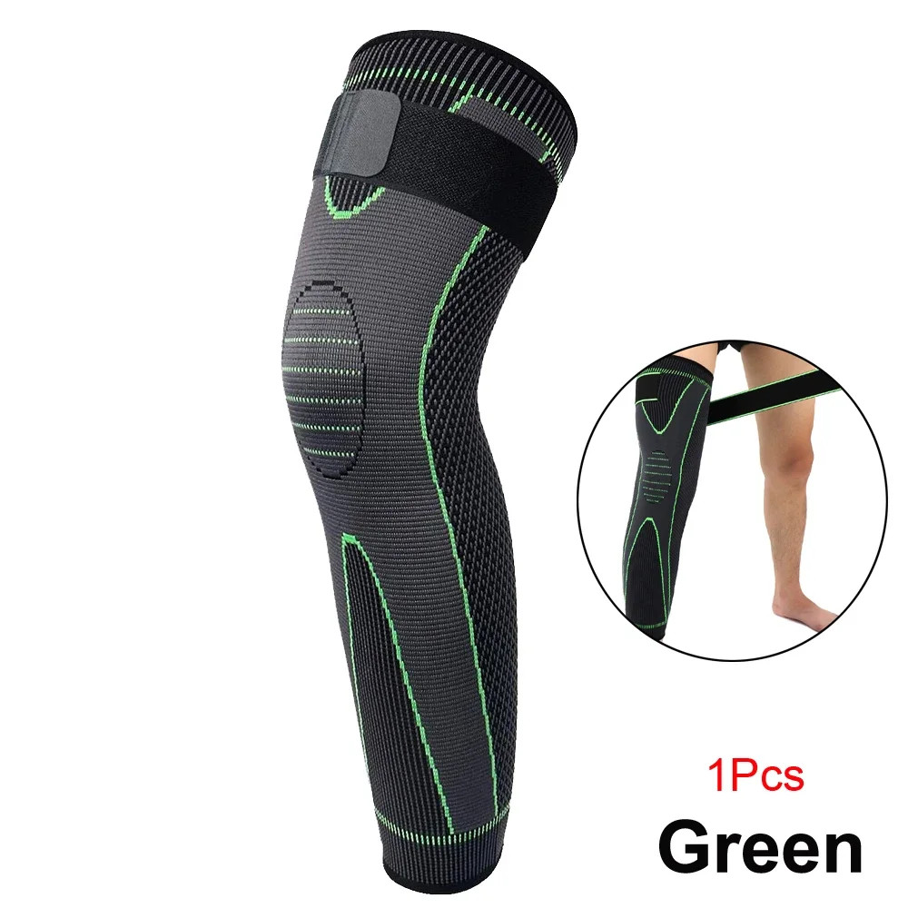 1/2Pcs Full Leg Compression Sleeve with Compression Strap for Women Men Long Leg
