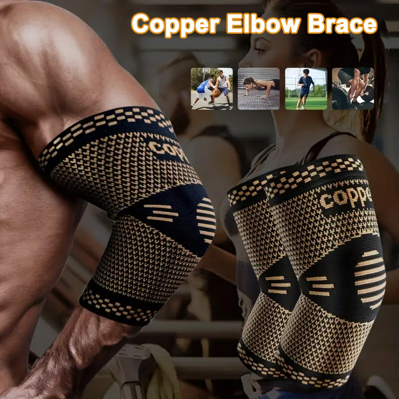 Copper Elbow Support Compression Sleeve Reduces Strain & Swelling Tendonitis