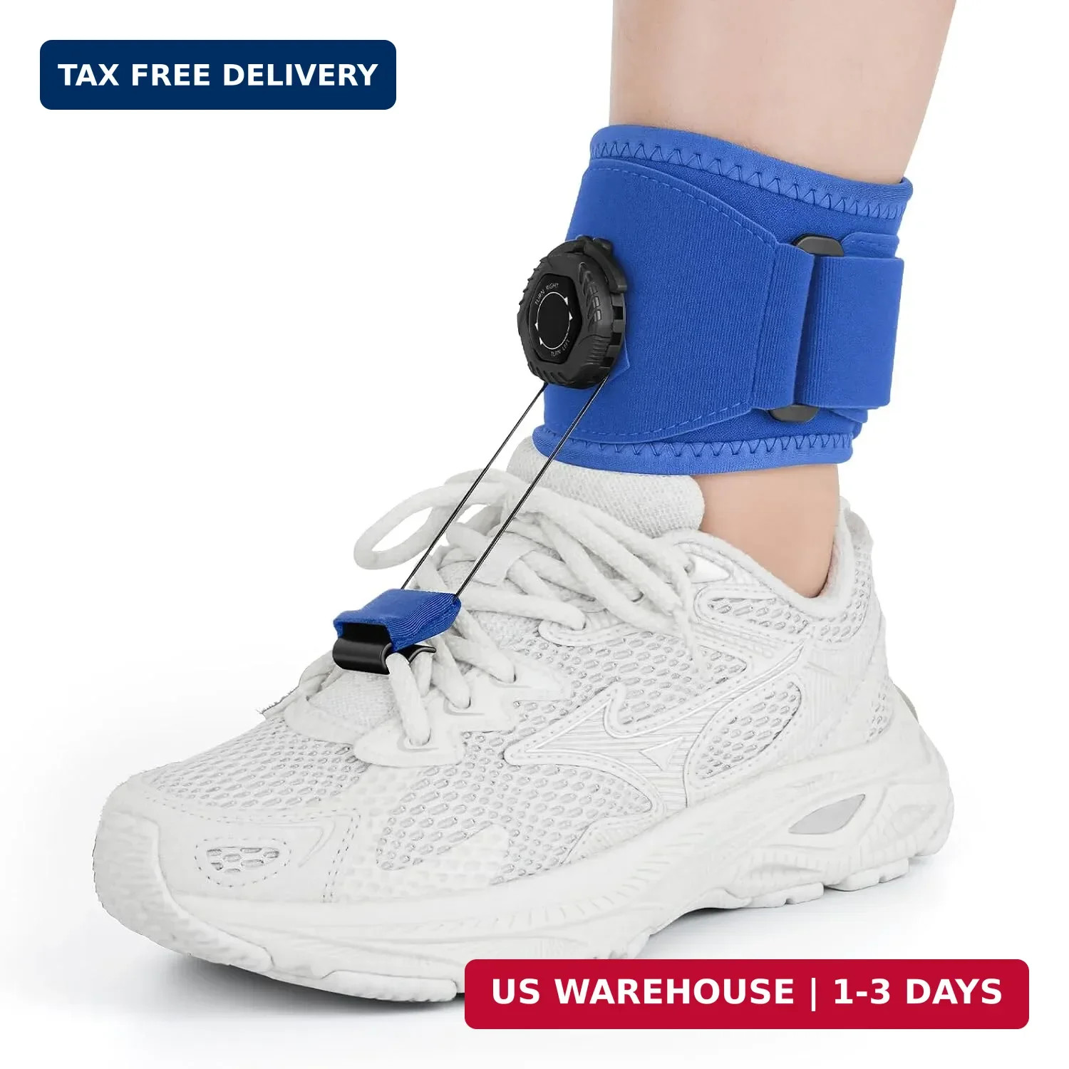 AFO Foot Drop Brace for Walking with Shoes, Upgraded Knob & Steel Wire, Longer S