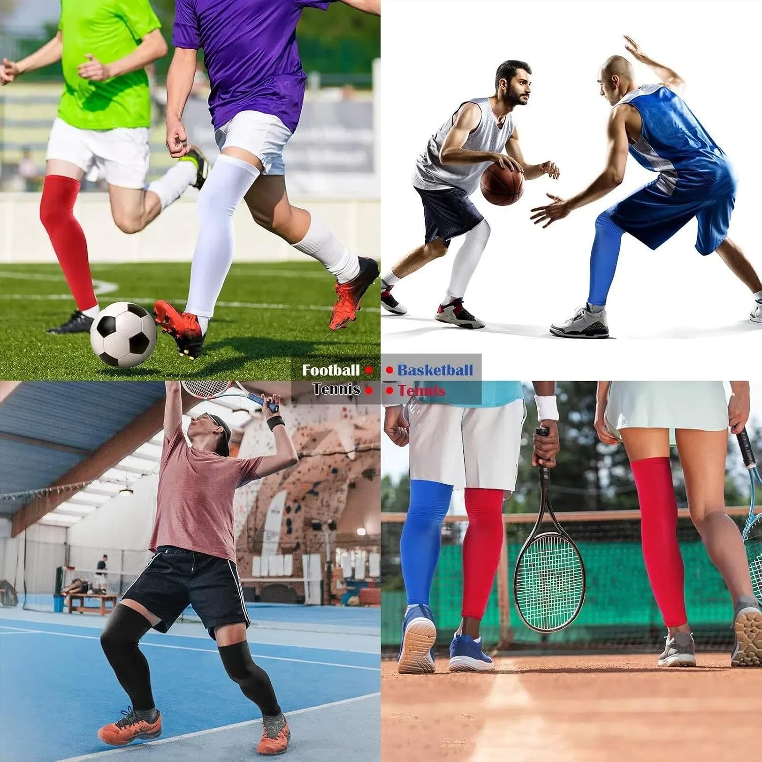 6 Pack Classic Compression Long Knee Sleeves Skylety Leg Sleeves Compression