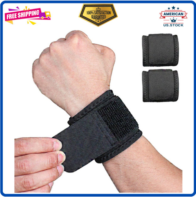 YUNYILAN 2-Pack Adjustable Wrist Braces for Pain Relief, Fitness, Black
