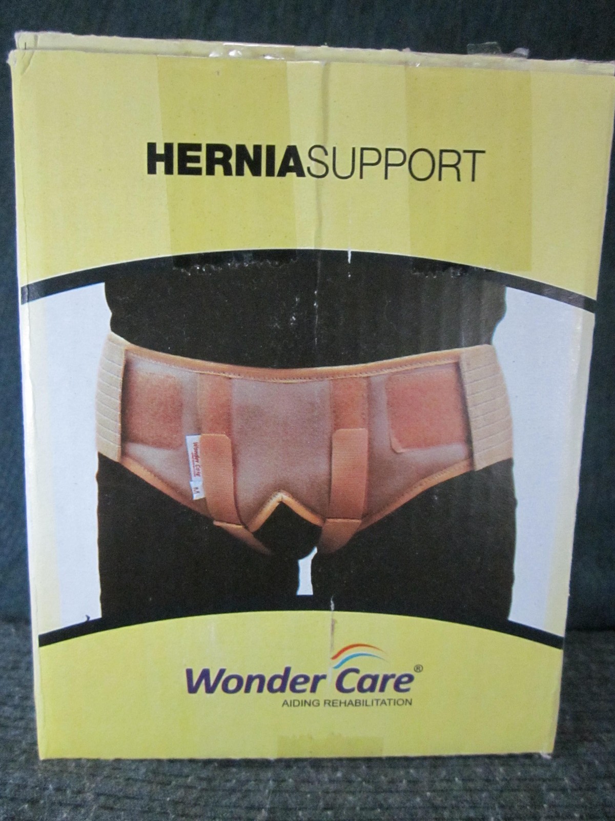 Hernia Belt Support Men Pre & Post Surgery Large Double Sided Wonder Care Tan