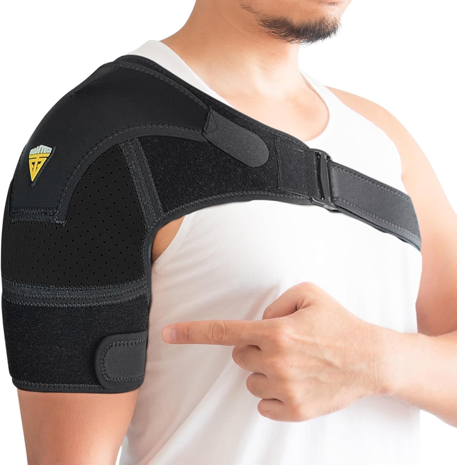 Shoulder Brace Support for Rotator Cuff Injuries Pain Relief Black Large/X-Large