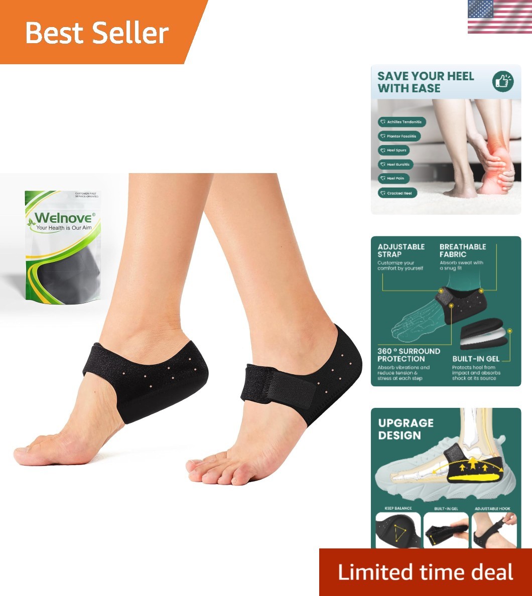 Cushioned Heel Cups – 2PCS Lightweight & Breathable Protectors for Cracked Heels