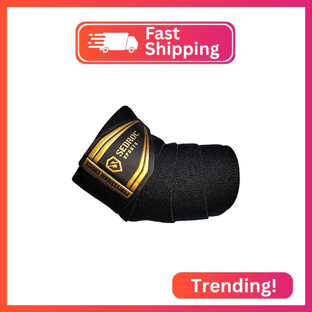 Sedroc Sports Professional Weight Lifting Elbow Wraps Powerlifting Support Sleev
