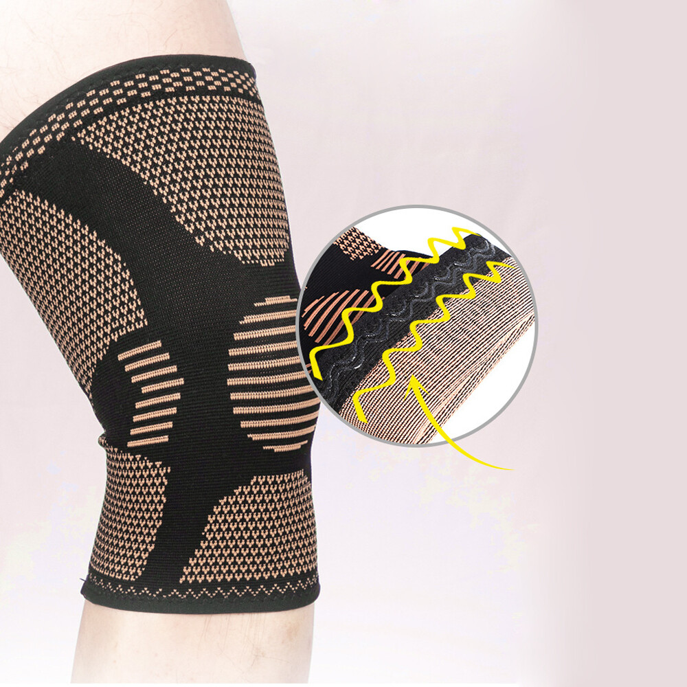 Men Women Copper Knee Brace Sleeve Compression Sports Knee Pain Relief Protector