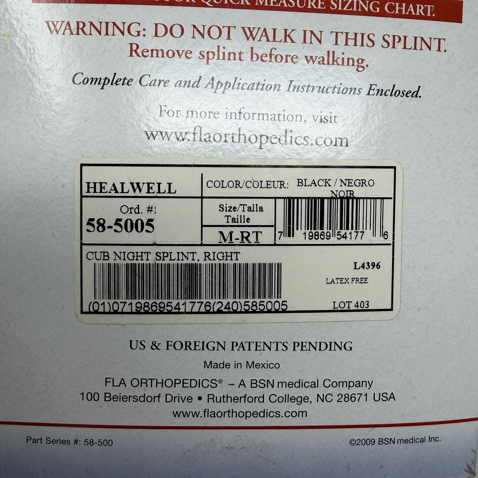 Healwell Cub Plantar Fasciitis Night Splint M, Right / Women 6-11 ½ / men 7-11½