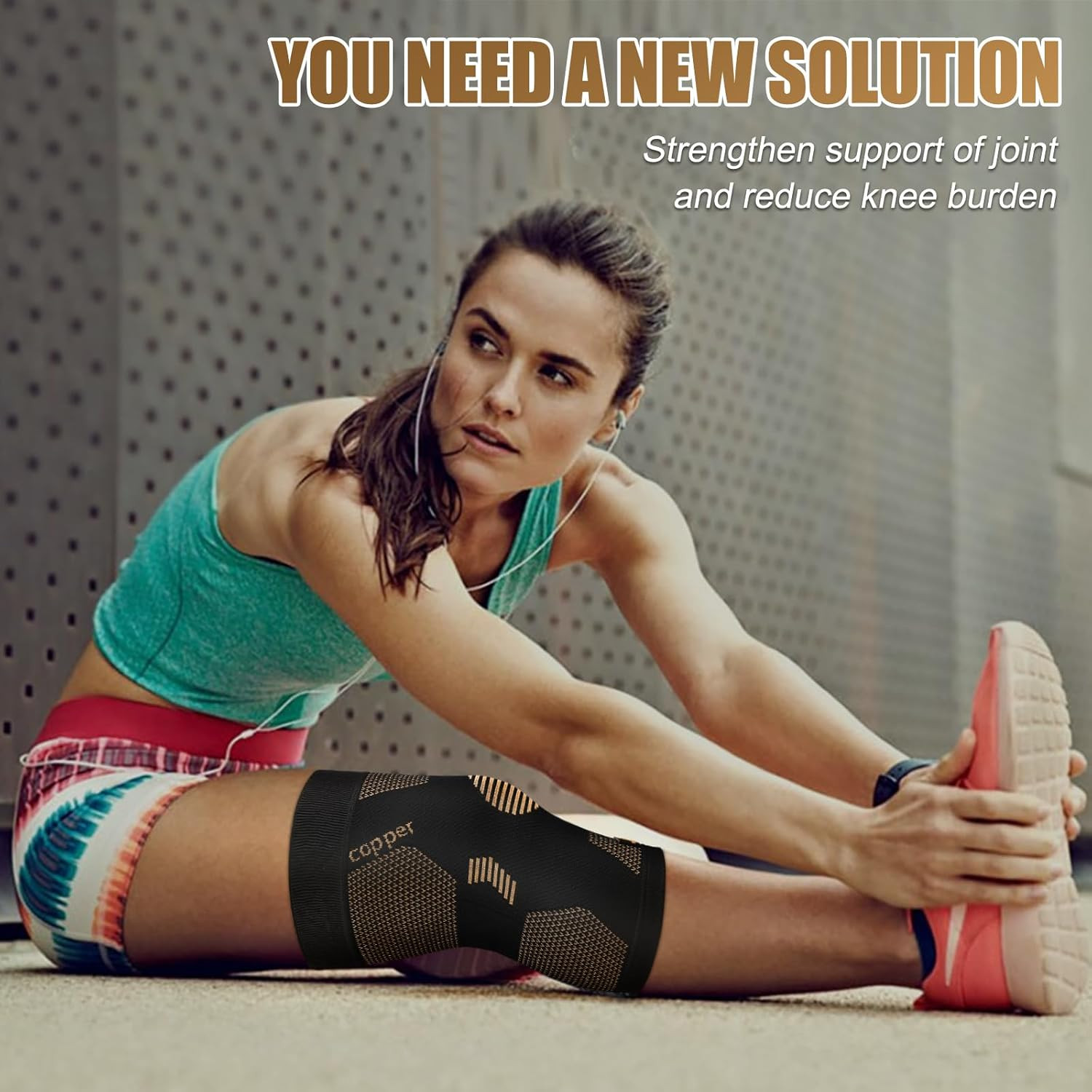 Copper Knee Brace for Women and Men, Knee Compression Sleeve for Knee Pain, Arth