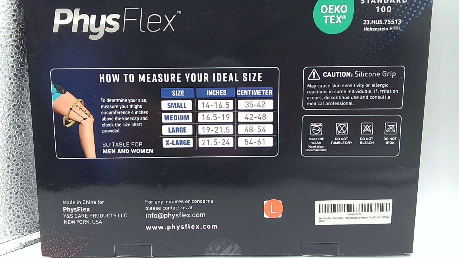 PhysFlex Knee Sleeve Orange Large Maximum Support