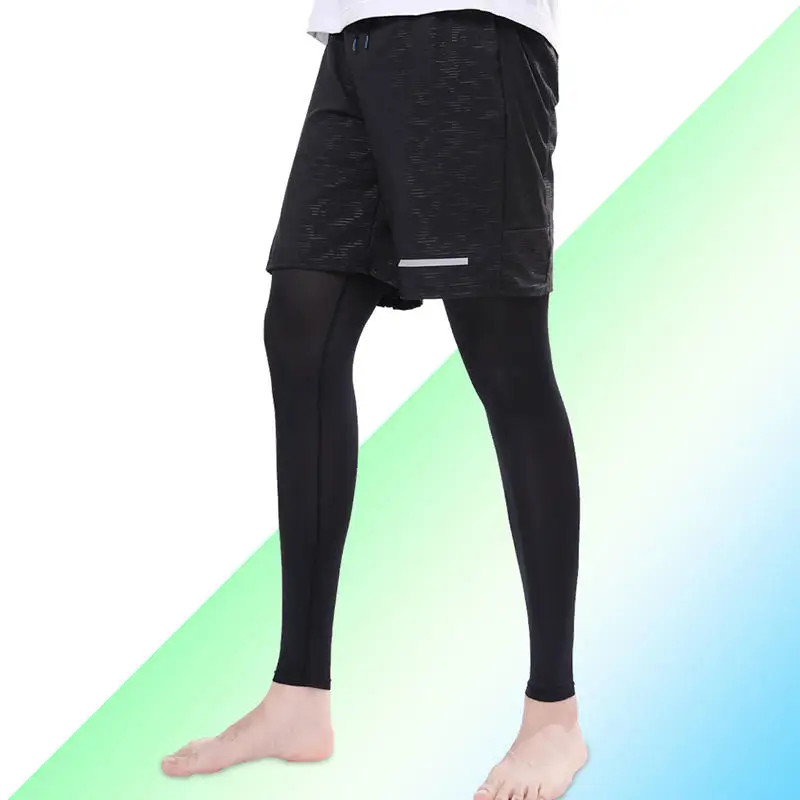 1 Pair Summer Comfortable Running or Cycling Legs Sleeve Ice Silk Protection