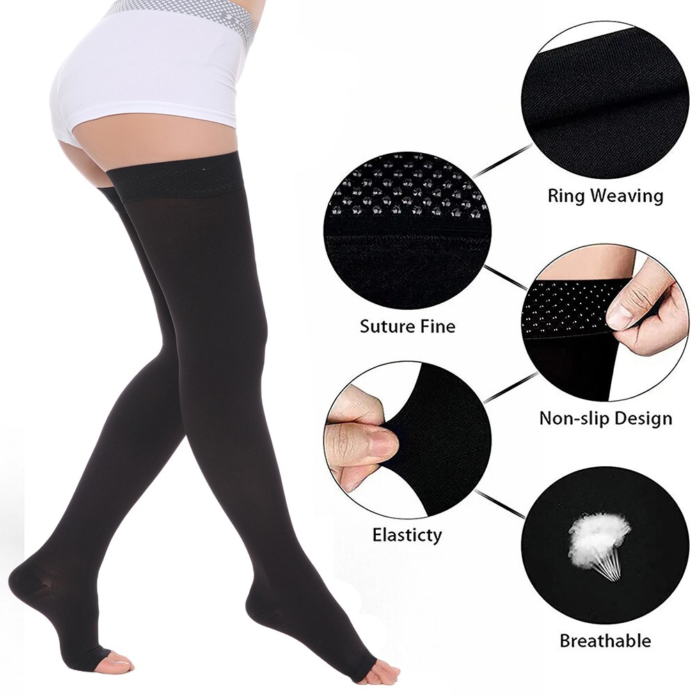 1Pair Compression Socks 20-30 ThighHigh Support Stockings Medical Varicose Edema
