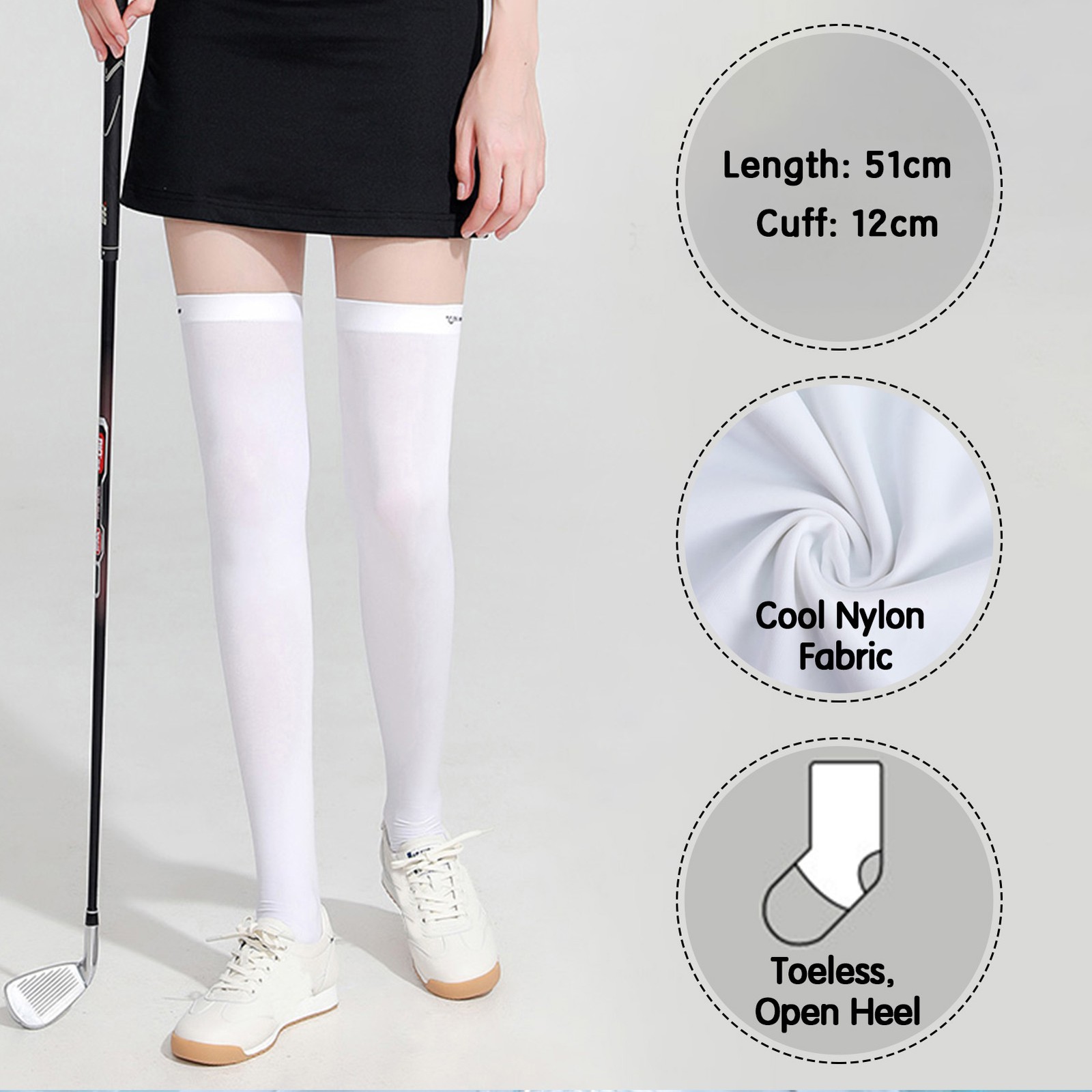 Sun Sleeves Leg Sleeves UV Protection Open Heel Cooling Sleeves Stockings F PMBM
