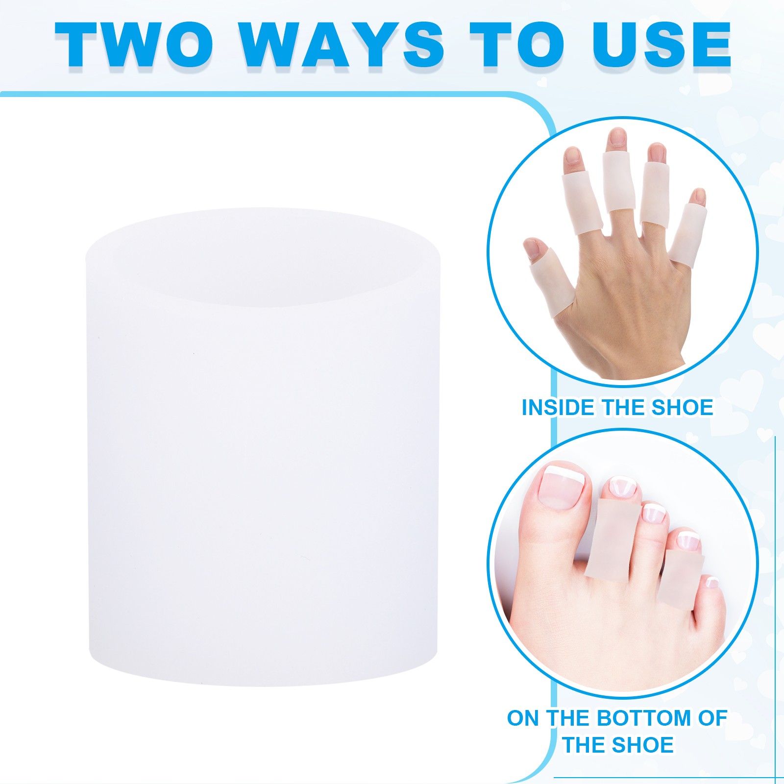14 Pcs 2.4″x0.98″ Gel Finger Cots Silicone Finger Protector Support White