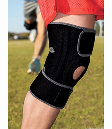ACE BRAND KNEE SUPPORT WITH SIDE STABILIZERS ADJUSTABLE BLACK/GRAY 1 SUPPORT