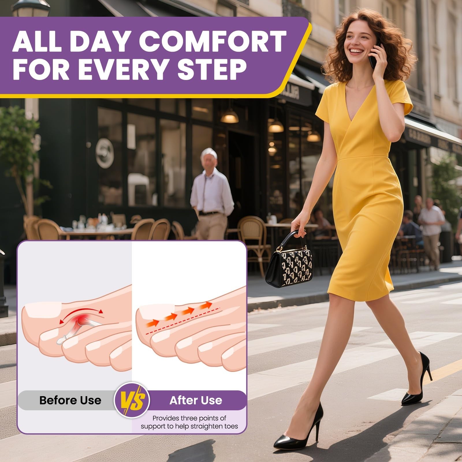 JUMPOW Hammer Toe Straightener – Broken Toe Wraps,Hammer Toe Corrector for Wo…