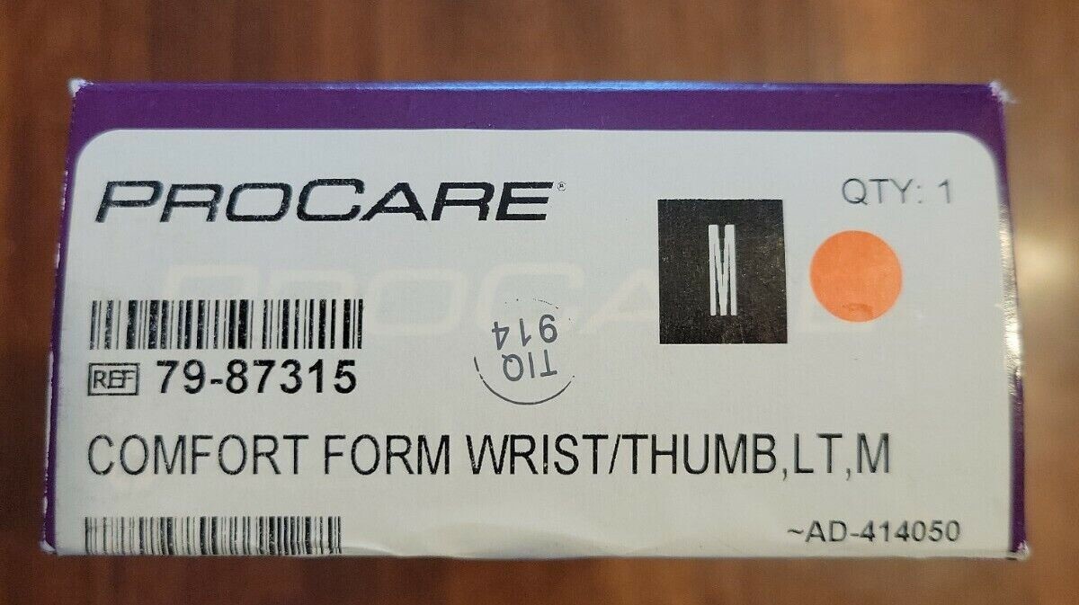 Procare Comfort Form 8″ WRIST/ THUMB Splint RIGHT MEDIUM