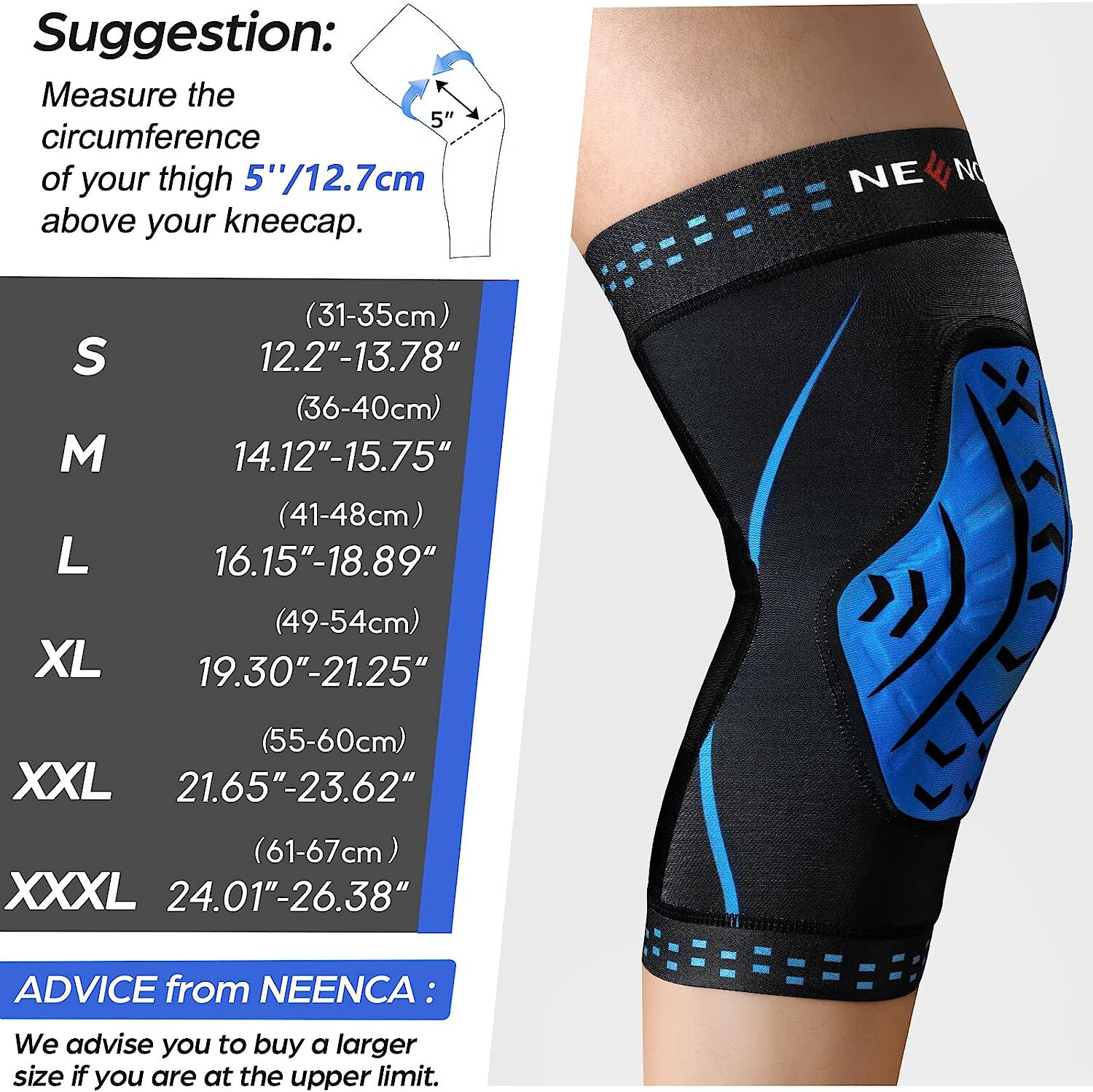 NEENCA Ultra-Thin Compression Knee Sleeves Knee Brace for Knee Pain Women Men