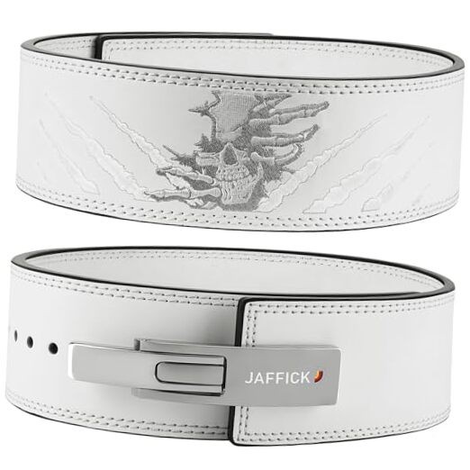 Lever Lifting Belt – Power 10mm Extreme Heavy Duty Genuine Leather S WHITE