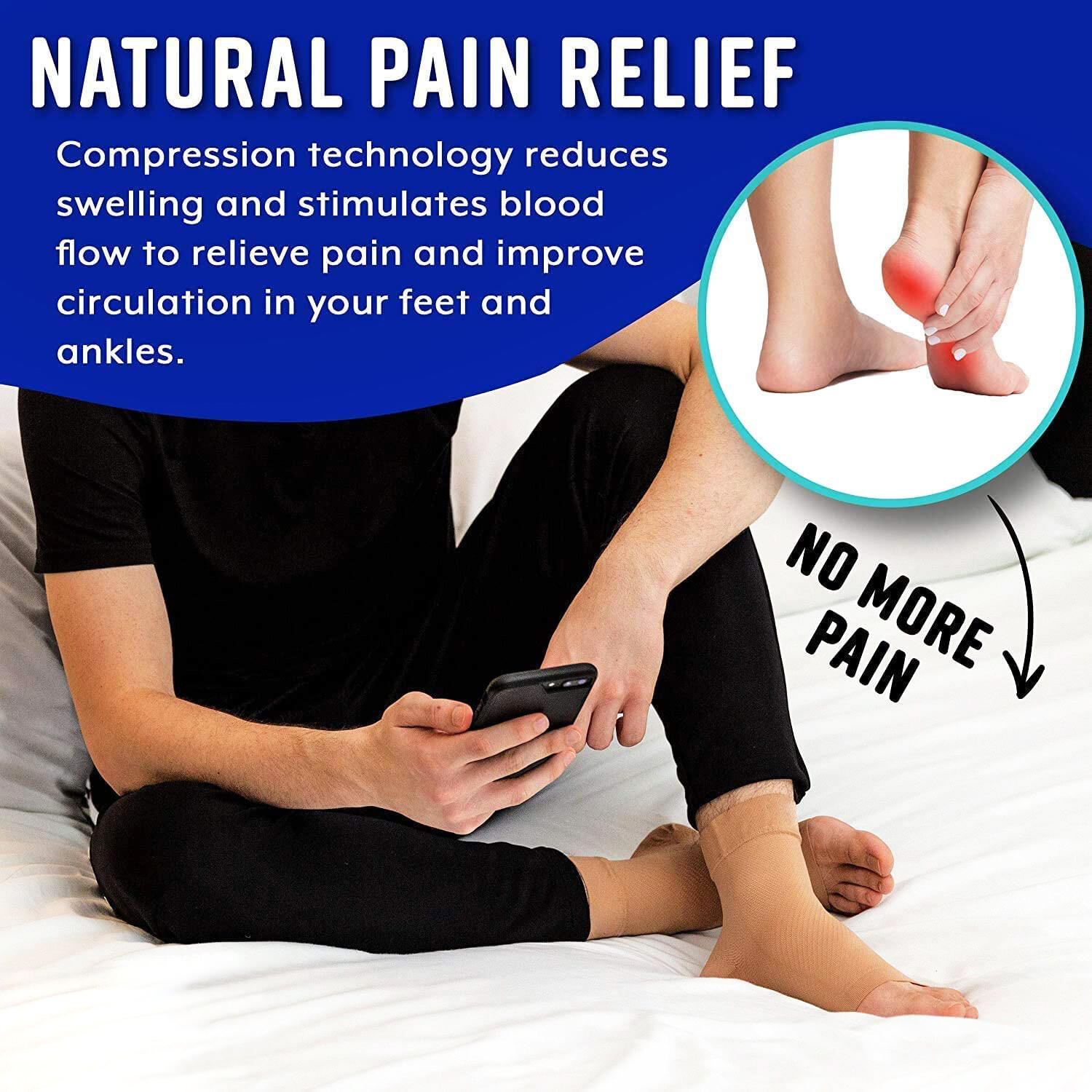 Compression Ankle Socks for Men, Women – Arch Pain Relief Feet Care Accessories