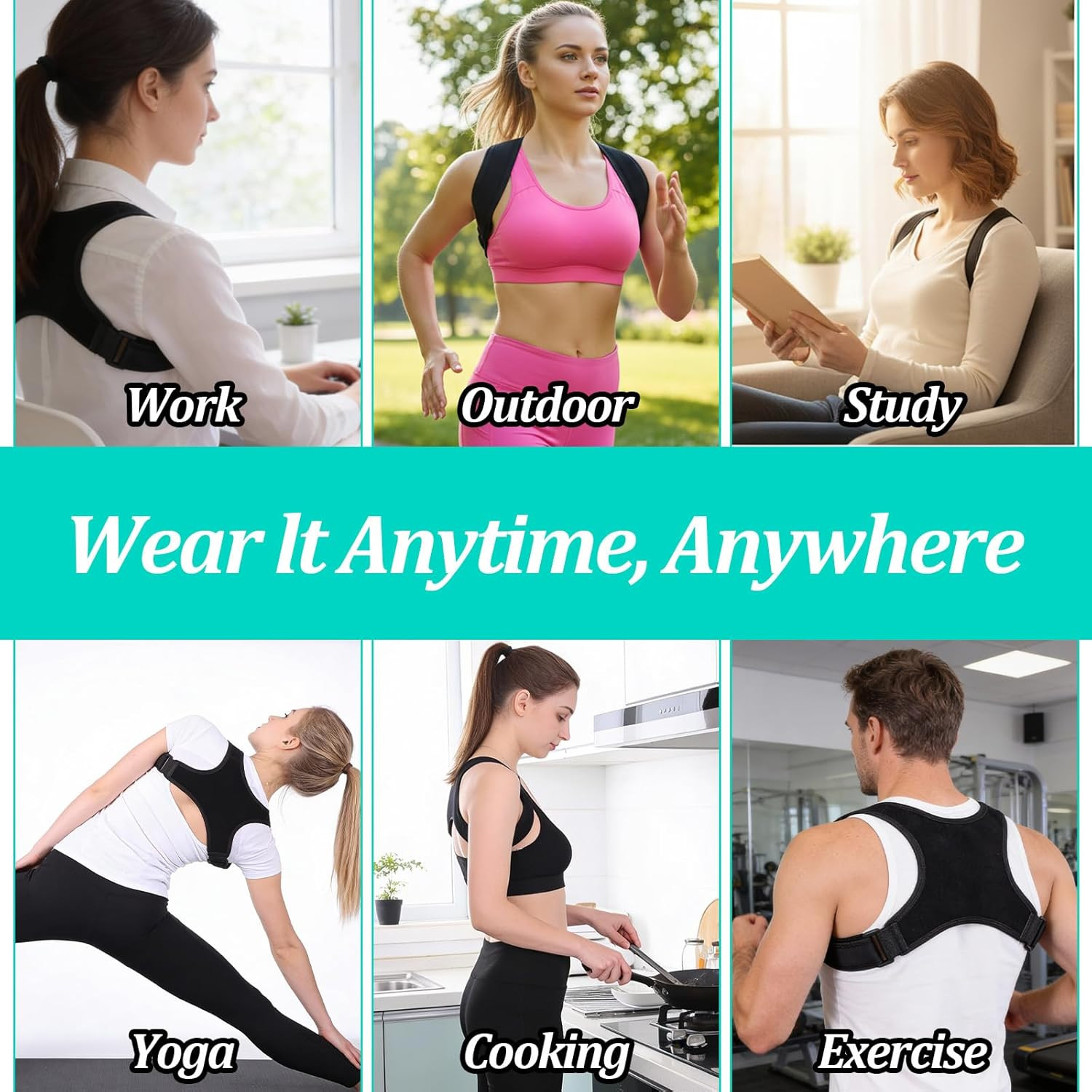 Posture Corrector Adjustable Comfortable Back Brace Lightweight Breathable Upper