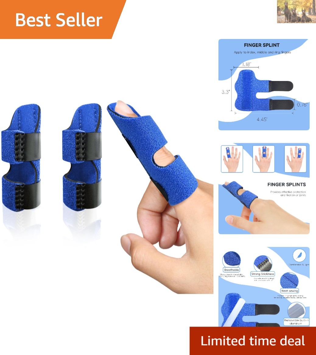 2-Pack Trigger Finger Splint – Adjustable Pain Relief Brace for Finger Injuries