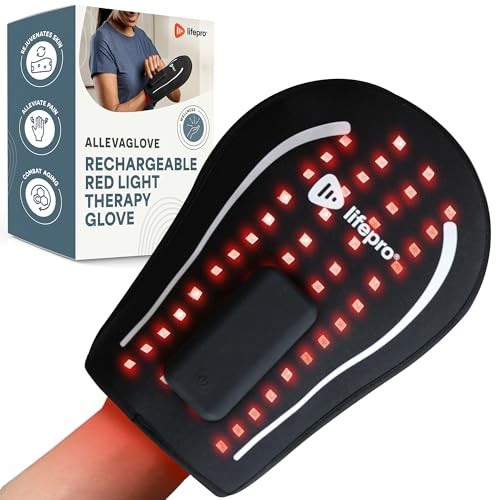 BLACK – LIFEPRO RED LIGHT THERAPY CORDLESS GLOVE & FOOT WRAP DUAL WAVELENGTHS