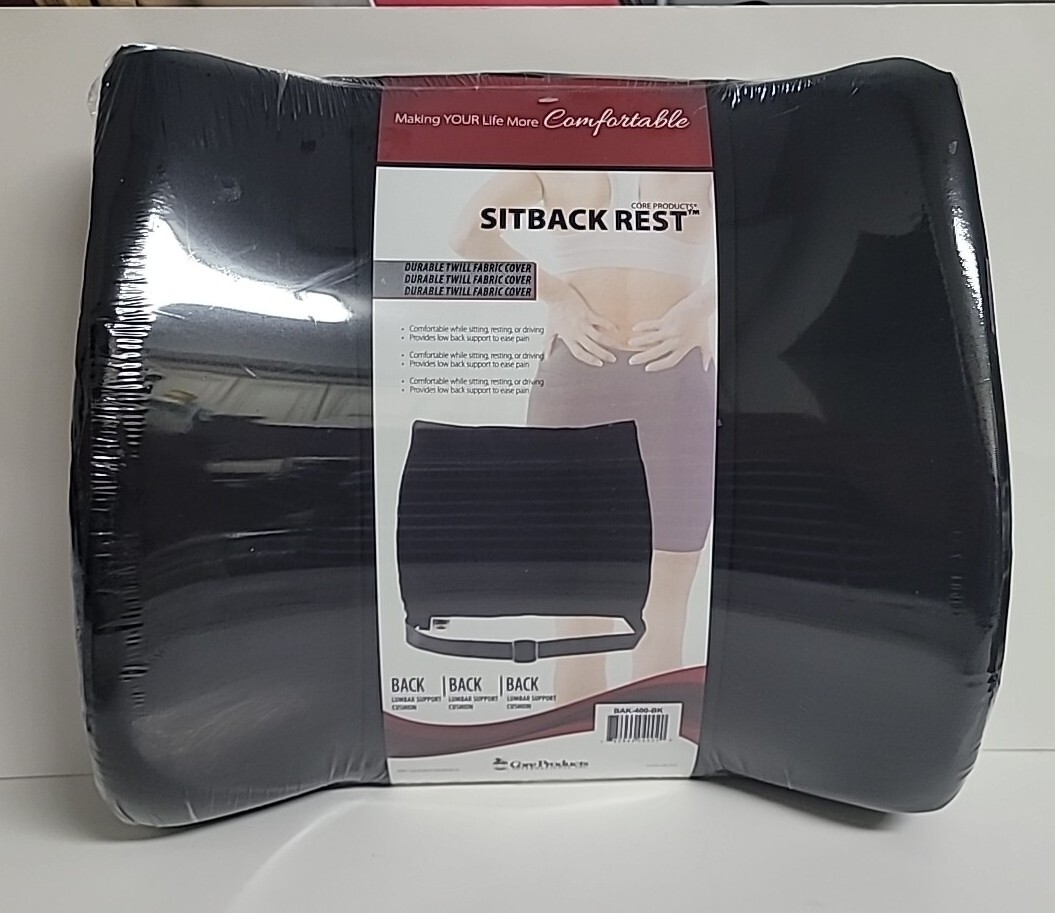 Core Products 400 Black Standard Sitback Rest Comfort For Sitting Driving.