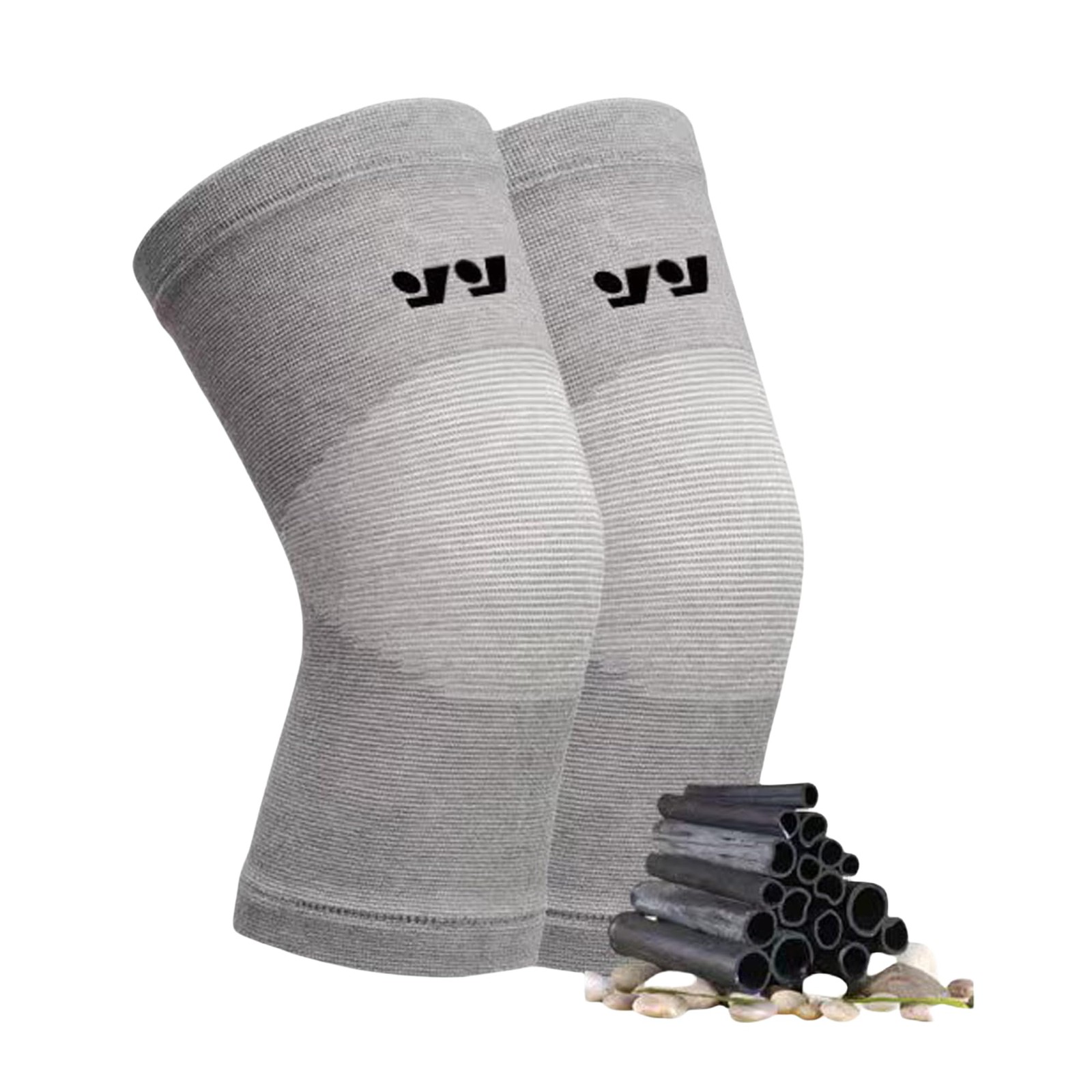 XX-Large Gray Bamboo Charcoal Knee Compression Sleeve for Running