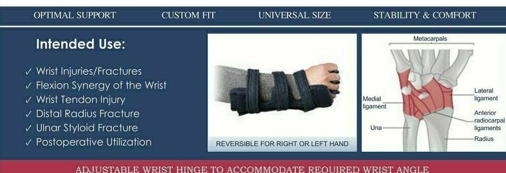 Vertaloc Performance Wrist Support Brace Universal VL307PWB Dark Navy Blue w Bag