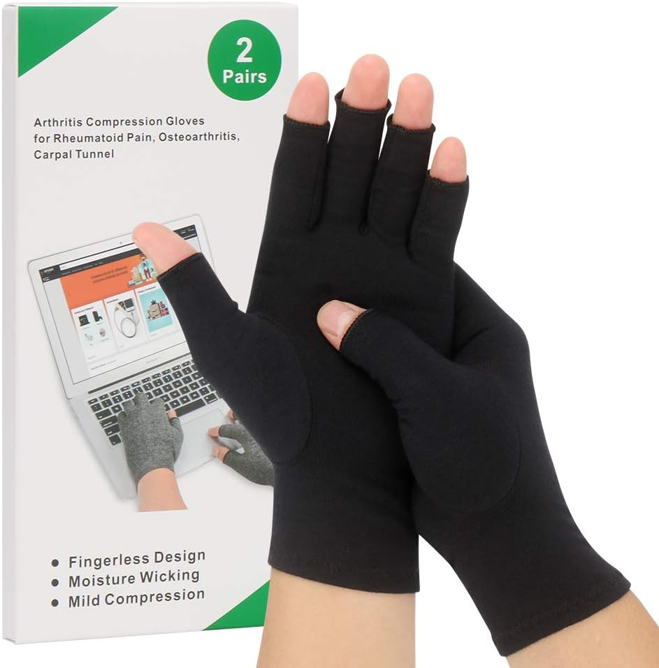 2-Pair Arthritis Compression Gloves for Alleviate Rheumatoid Osteoarthritis, Ca